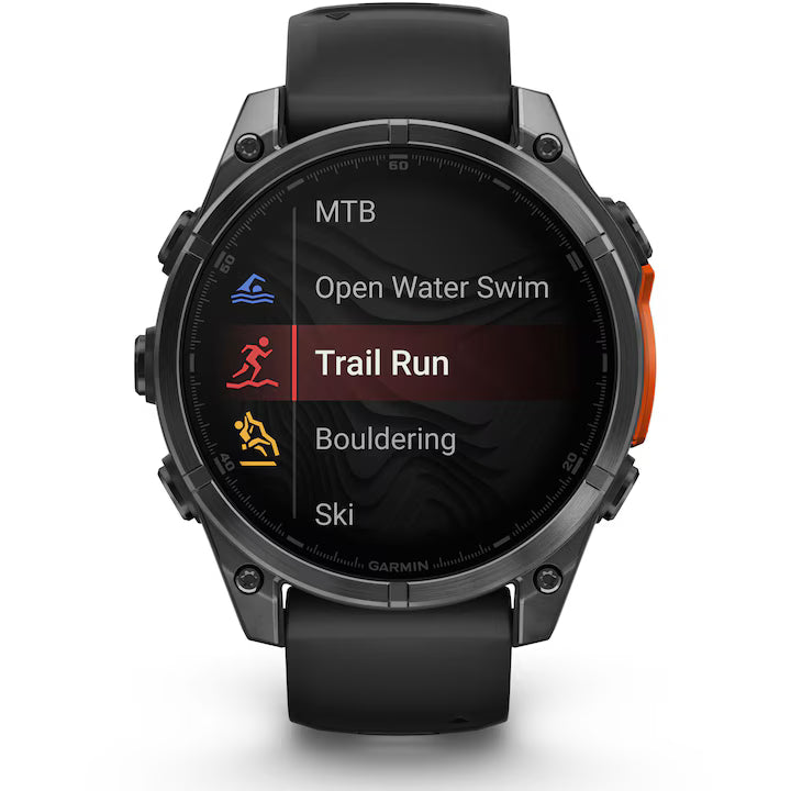 Smartwatch Garmin Fēnix 8, 47 mm, AMOLED, sklo, nerezová ocel, Slate Gray, silikonový pásek – černý